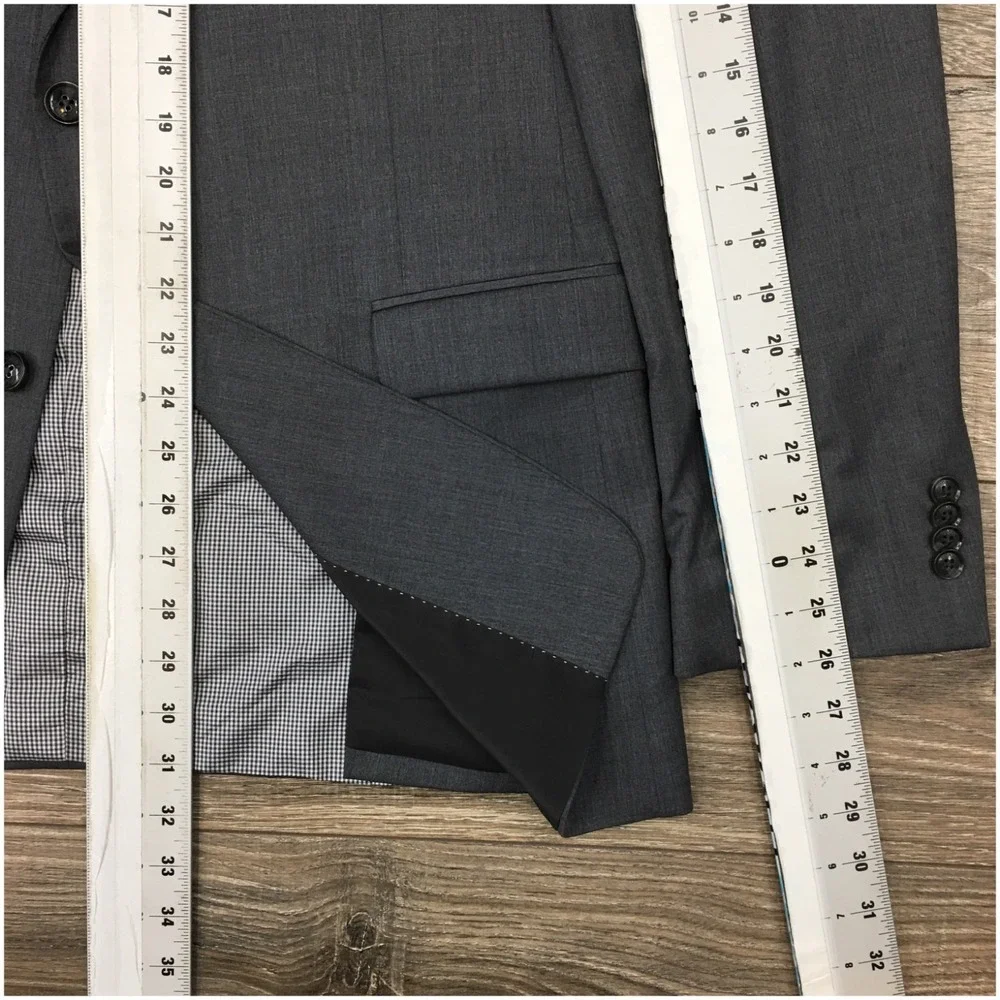 TOMMY‎ HILFIGER Mens Wool Blazer Sport Coat Casual Jacket Size 42L Gray Suit